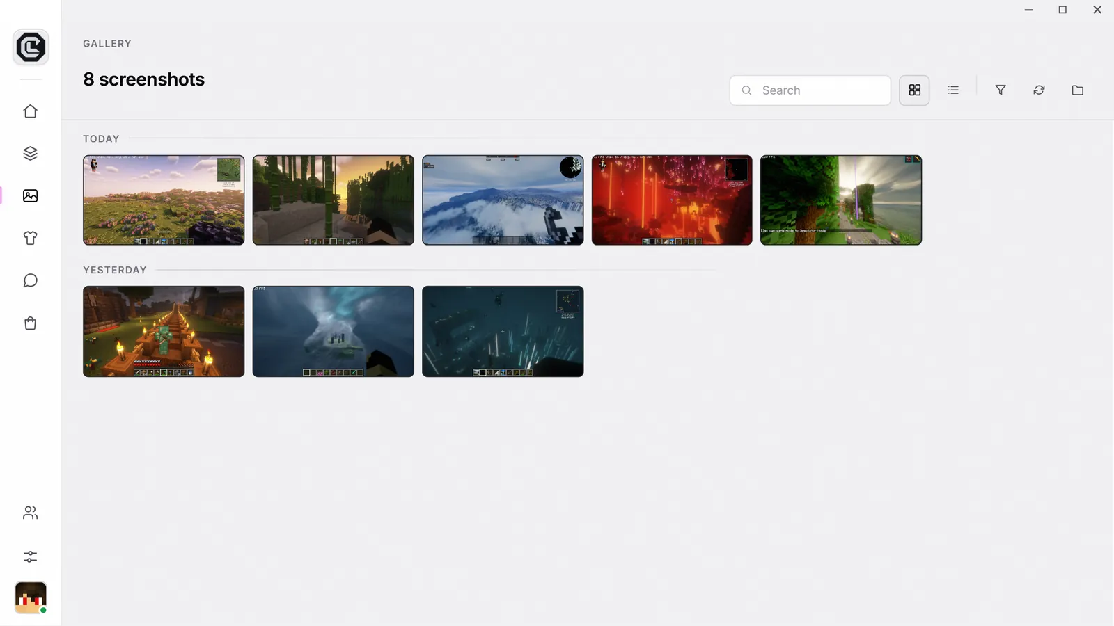 The screenshot gallery in Nebula