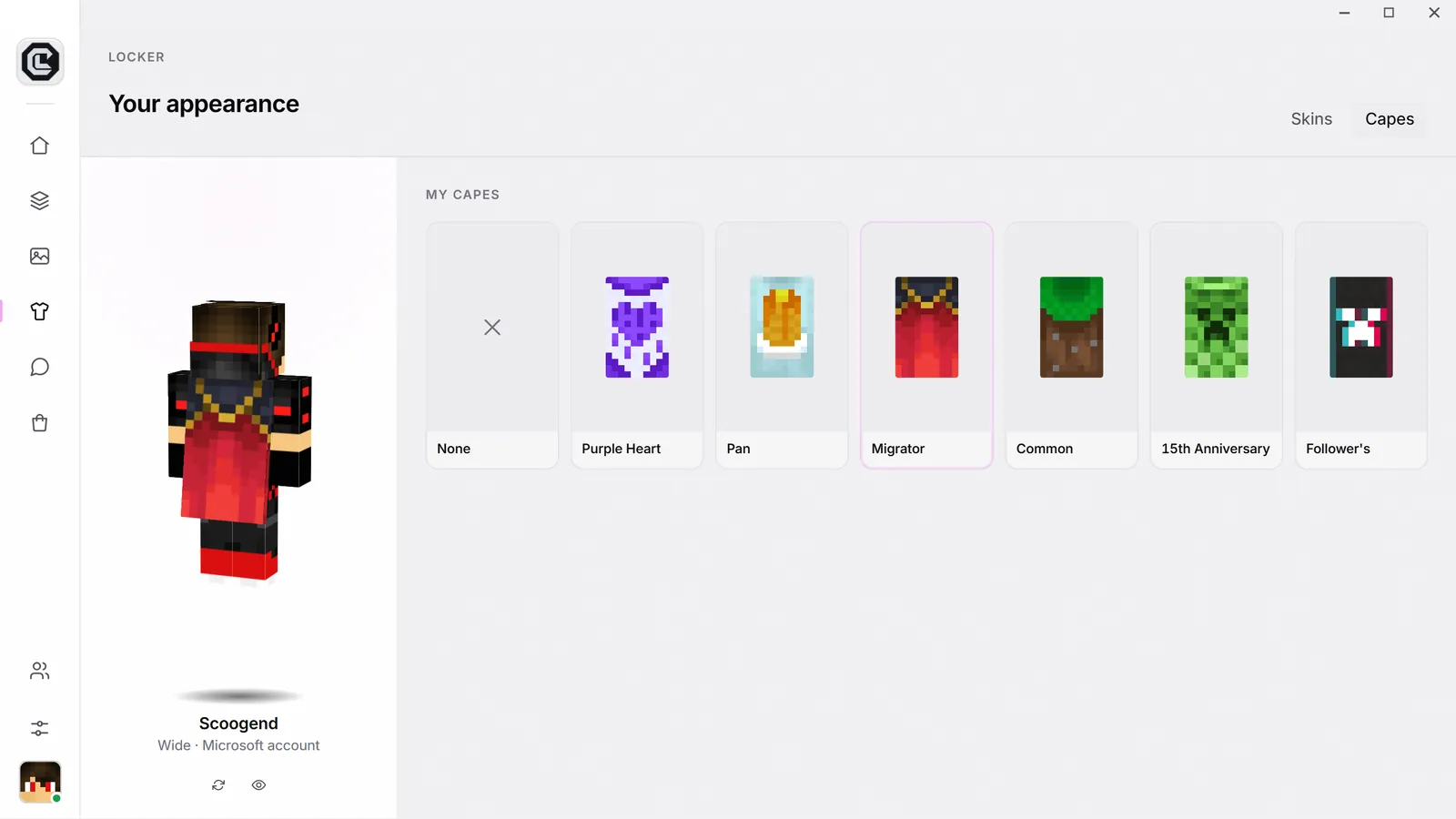 The locker with a 3D skin and capes